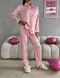 Сатиновая Женская Пижама Молочного цвета (Рубашка с длинным рукавом+Штаны) 001170 001170 фото 3