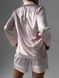 Сатиновая Женская Пижама Комплект Рубашка с Коротким Рукавом Нежно Розовый Цвет (001098) 001098 фото 3