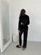 Тепла Бавовняна Жіноча Піжама Комплект Сорочка з довгим рукавом чорного кольору (001139) 001139 фото 6