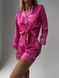 Сатиновая Женская Пижама Комплект Рубашка с Коротким Рукавом Розовый Цвет (001099) 001099 фото 5