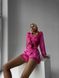 Сатиновая Женская Пижама Комплект Рубашка с Коротким Рукавом Розовый Цвет (001099) 001099 фото 1