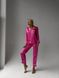 Сатиновая Женская Пижама Комплект Розового Цвета (Рубашка с длинным рукавом + Брюки) 001094 001094 фото 1