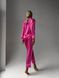 Сатиновая Женская Пижама Комплект Розового Цвета (Рубашка с длинным рукавом + Брюки) 001094 001094 фото 2