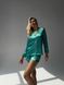 Сатинова Жіноча Піжама Комплект Сорочка з коротким рукавом м'ятного кольору (001100) 001100 фото 2