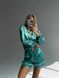 Сатинова Жіноча Піжама Комплект Сорочка з коротким рукавом м'ятного кольору (001100) 001100 фото 1