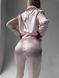 Сатиновая Женская Пижама Комплект Цвета Пудры (Рубашка с длинным рукавом + Брюки) 001097 001097 фото 5