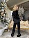 Тепла Бавовняна Жіноча Піжама Комплект Сорочка з довгим рукавом чорного кольору (001154) 001154 фото 6