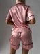 Сатиновая Женская Пижама Комплект Рубашка с Коротким Рукавом Розового Цвета (001103) 001103 фото 4