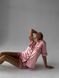 Сатиновая Женская Пижама Комплект Рубашка с Коротким Рукавом Розового Цвета (001103) 001103 фото 1