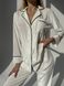 Теплая Женская Пижама Комплект Белого Цвета (Рубашка с длинным рукавом+Брюки) 001153 фото 2
