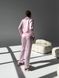 Сатиновая Женская Пижама Розовая в полоску (Рубашка с длинным рукавом+Штаны) 001172 001172 фото 5