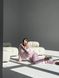 Сатиновая Женская Пижама Розовая в полоску (Рубашка с длинным рукавом+Штаны) 001172 001172 фото 3