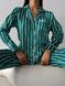 Сатиновая Женская Пижама Зеленого цвета (Рубашка с длинным рукавом+Штаны) 001174 001174 фото 2