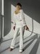 Теплая Женская Пижама Комплект Белого Цвета (Рубашка с длинным рукавом+Брюки) 001153 фото 5