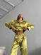 Сатиновая Женская Пижама Цвета Хаки (Рубашка с длинным рукавом+Штаны) 001175 001175 фото 3