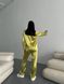 Сатиновая Женская Пижама Цвета Хаки (Рубашка с длинным рукавом+Штаны) 001175 001175 фото 2
