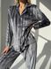 Теплая Женская Пижама Комплект Серого Цвета (Рубашка с длинным рукавом+Брюки) 001160 фото 3