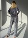 Тепла Жіноча Піжама Комплект сірого кольору (Сорочка з довгим рукавом+Штани) 001160 фото 4