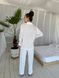 Теплая Женская Пижама Комплект Белого Цвета (Рубашка с длинным рукавом+Штаны) 001147 001147 фото 6