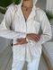 Теплая Женская Пижама Комплект Белого Цвета (Рубашка с длинным рукавом+Штаны) 001147 001147 фото 8