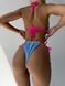 Раздельный купальник бикини голубо-розовый жатка (слипы-шторка и браллет) 02744 02744 фото 4