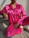 Сатиновая Женская Пижама Розового цвета (Рубашка с длинным рукавом+Штаны) 001176 001176 фото 2