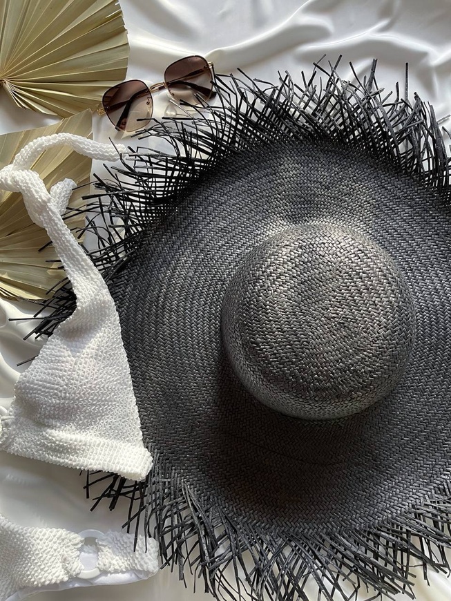 Летняя Соломенная Шляпа Broadbrim Черного цвета (01111) 001111 фото