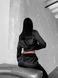Сатинова Жіноча Піжама Чорного кольору (Сорочка з довгим рукавом+Штани) 001177 001177 фото 4