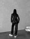 Сатиновая Женская Пижама Черного цвета (Рубашка с длинным рукавом+Штаны) 001177 001177 фото 7