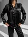 Сатинова Жіноча Піжама Чорного кольору (Сорочка з довгим рукавом+Штани) 001177 001177 фото 5