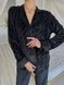 Теплая Хлопковая Женская Пижама Комплект Рубашка с Длинным Рукавом Черного Цвета (001148) 001148 фото 5