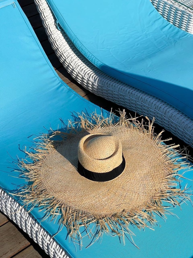Соломенная шляпа с растрепанными краями и лентой (001487) 001111 фото