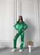 Сатиновая Женская Пижама Комплект Зеленого Цвета (Рубашка с длинным рукавом + Брюки) 001191 001191 фото 6