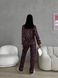 Сатинова Жіноча Піжама Темного кольору (Сорочка з довгим рукавом+Штани) 001169 001169 фото 5