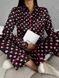 Сатинова Жіноча Піжама Темного кольору (Сорочка з довгим рукавом+Штани) 001169 001169 фото 3